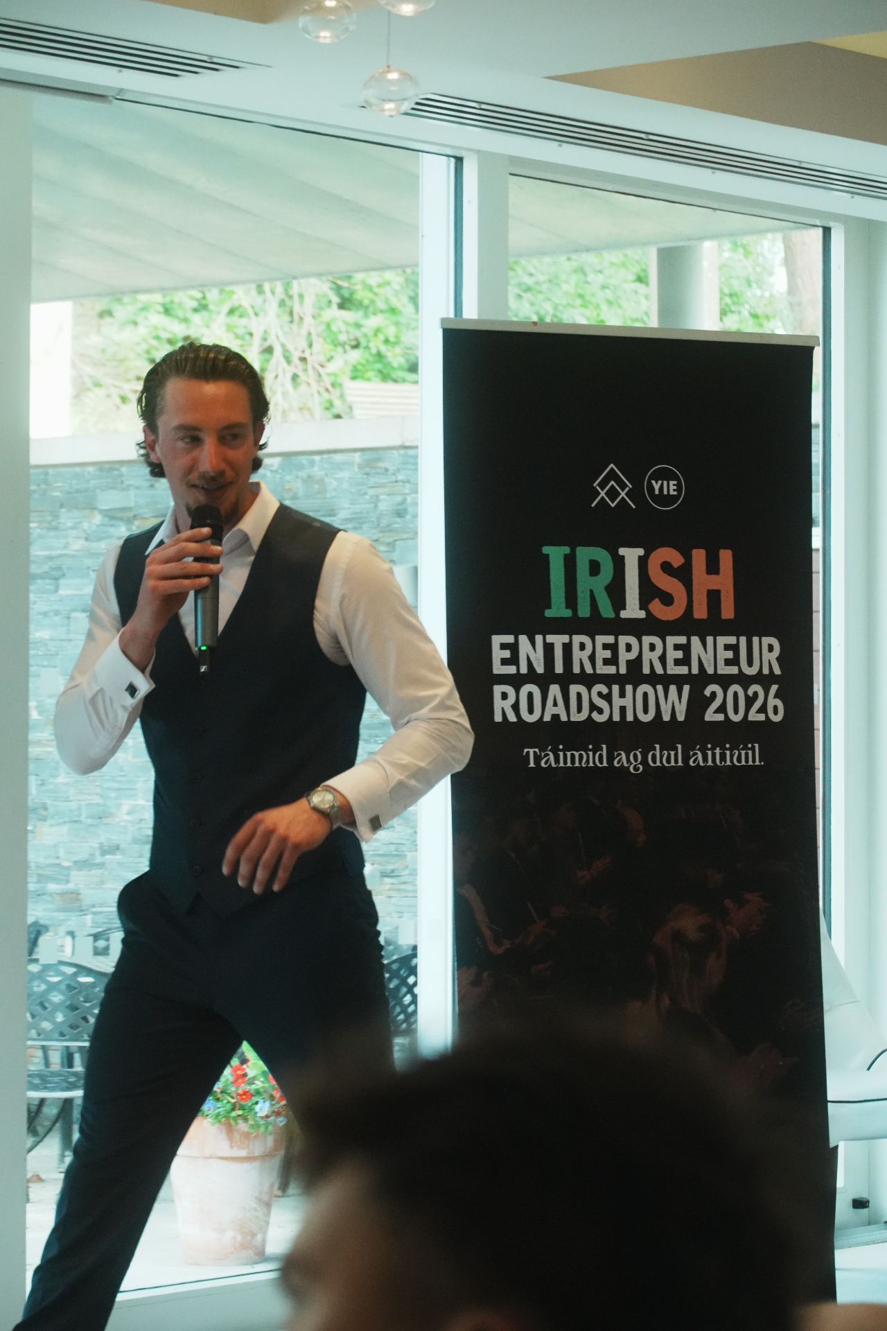 Coach speaking at the Irish Entrepreneur Roadshow 2026